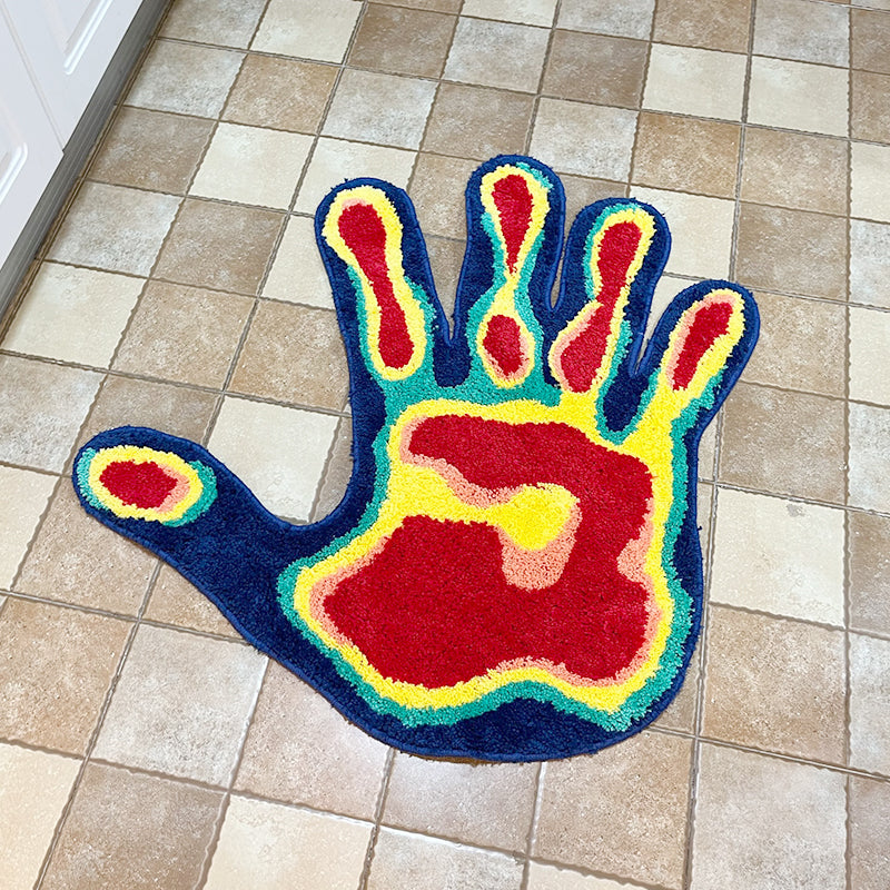 Handmade Palm Rug Shape Tufted Carpet