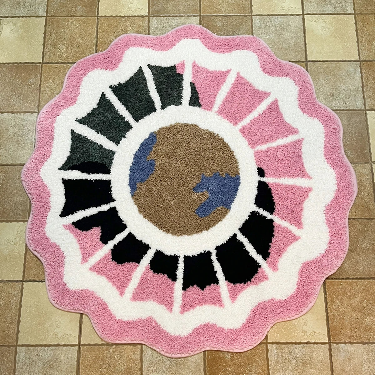 Geographical World Map Tufted Rug