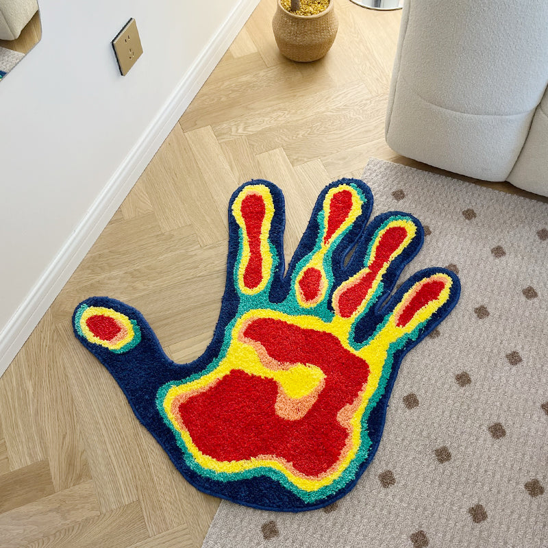 Handmade Palm Rug Shape Tufted Carpet