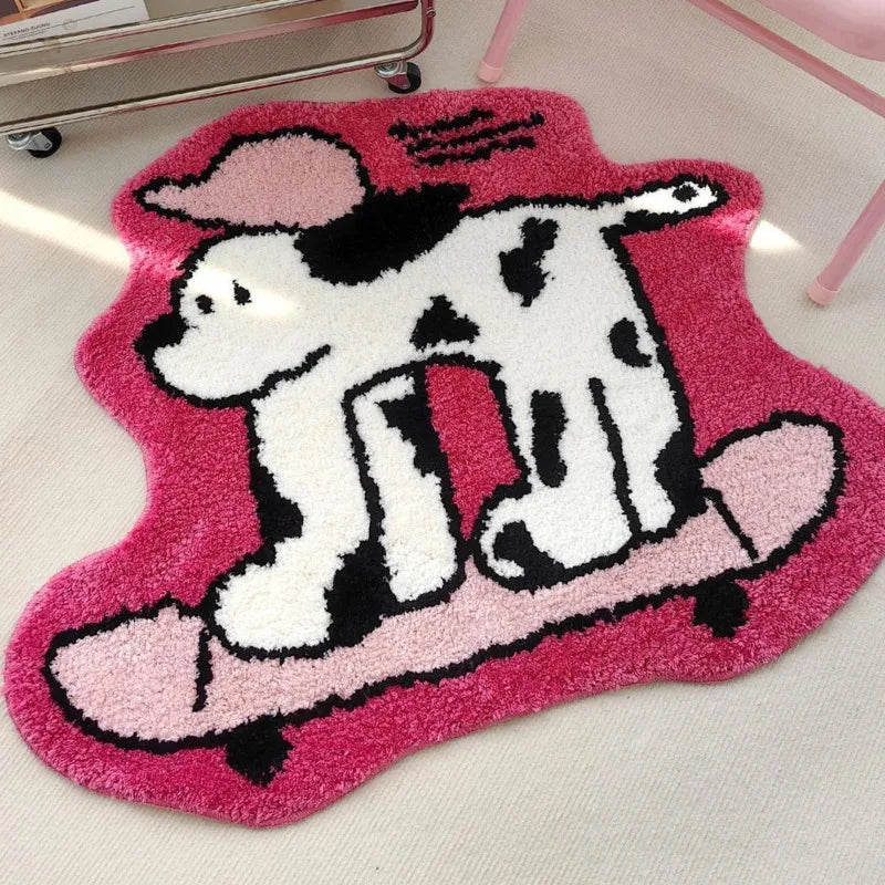 Funny Cute Dog Cat Shape Cashmere Carpet