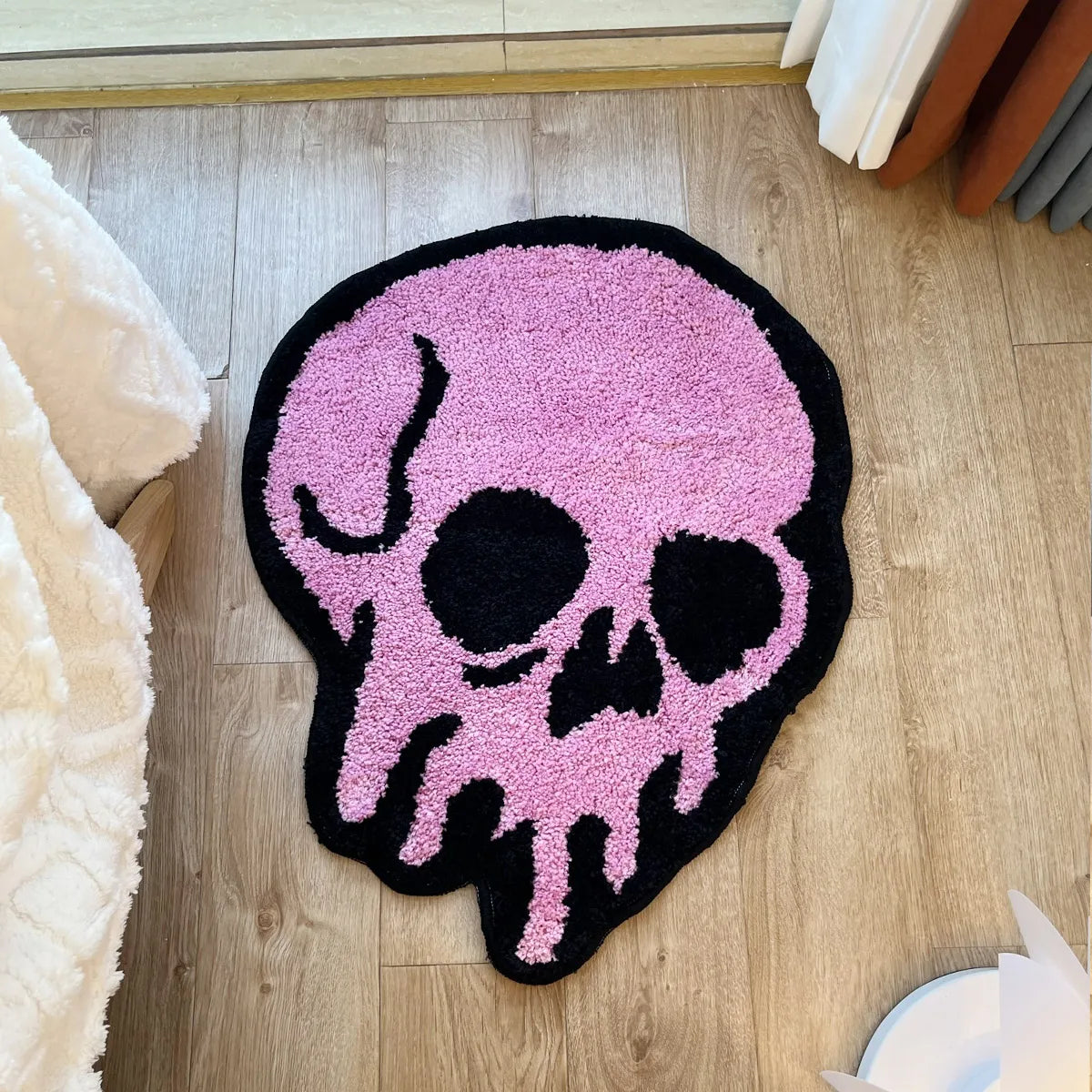 Pink Melting Skull Tufting Rug