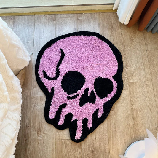 Pink Melting Skull Tufting Rug