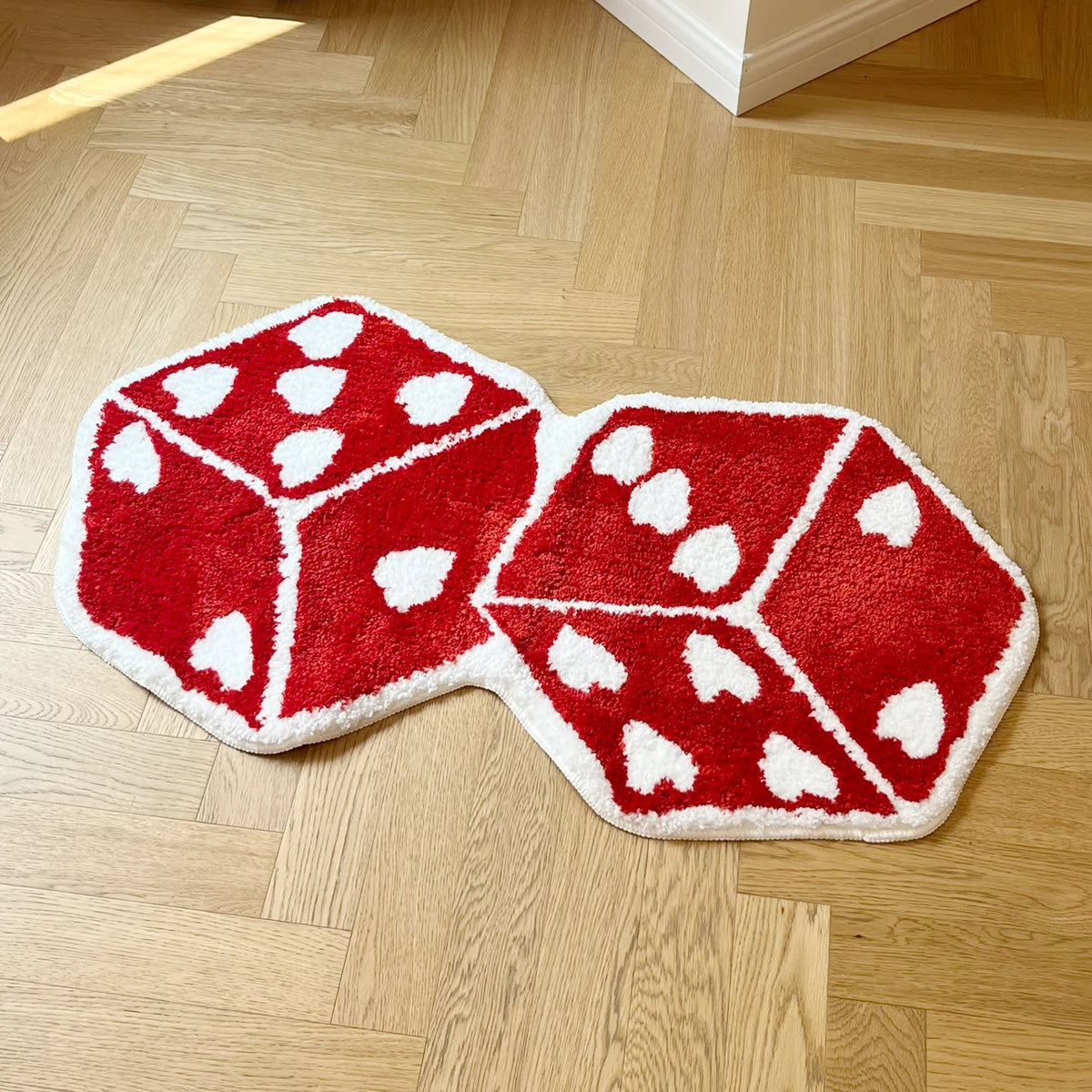 Red Dice Bedroom Tufted Rug