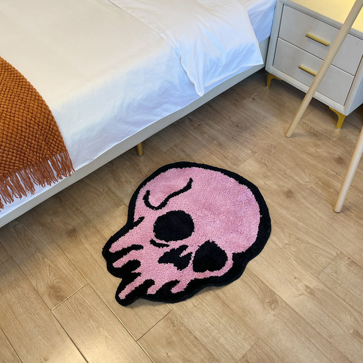 Pink Melting Skull Tufting Rug