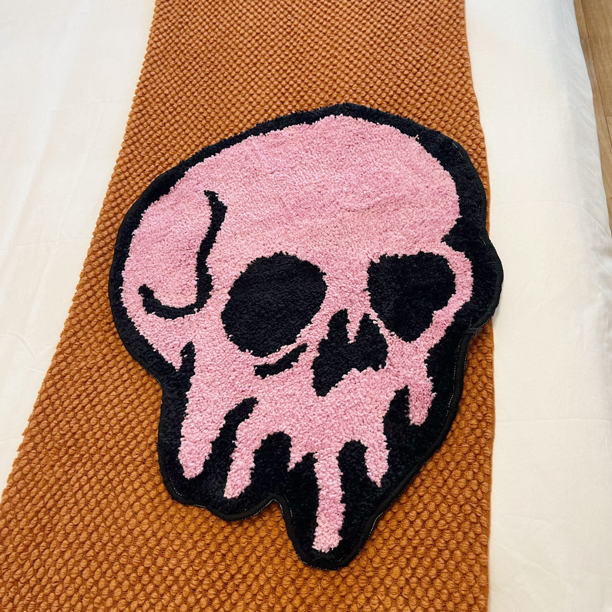 Pink Melting Skull Tufting Rug